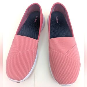 L.L. Bean Women's Back Cove Slip-on Comfort Loafers Sneakers Pink White 8.5